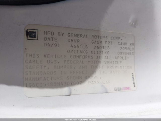 1991 CADILLAC DEVILLE 1G6CD53B5M4307807 Photo 8