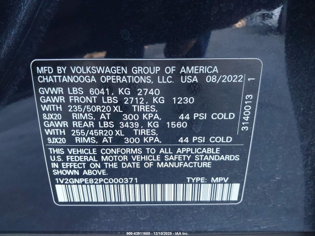 1V2GNPE82PC000371 Volkswagen Id.4 Awd Pro S/awd Pro S Plus