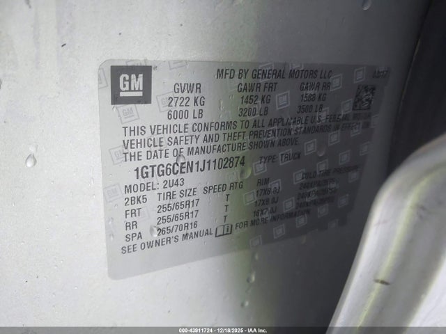 1GTG6CEN1J1102874 GMC CANYON SLE