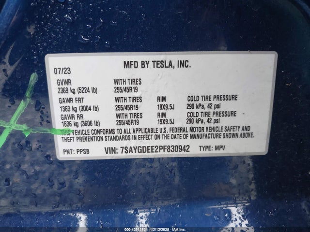 2023 TESLA MODEL Y 7SAYGDEE2PF830942 Photo 8