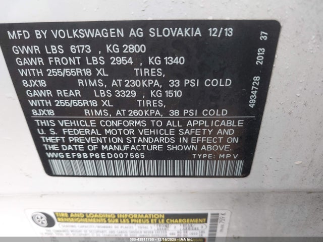 2014 VOLKSWAGEN TOUAREG WVGEF9BP6ED007565 Photo 8