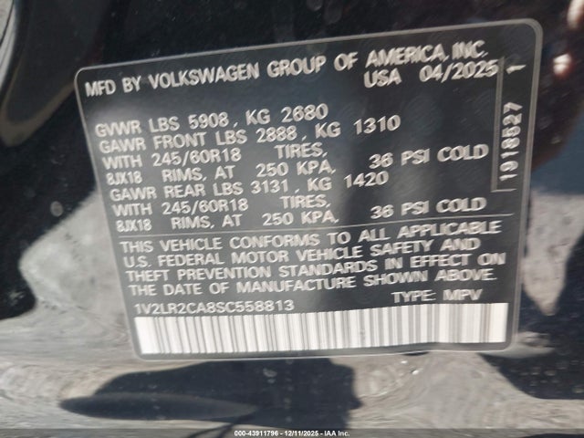Volkswagen Atlas 2.0t Se 2025 1V2LR2CA8SC558813 Image 9