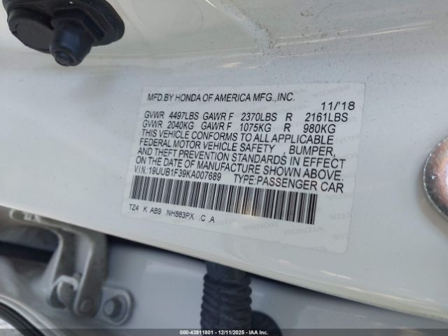 2019 ACURA TLX 19UUB1F39KA007689 Photo 8