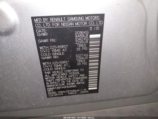 2016 NISSAN ROGUE KNMAT2MT4GP628561 Photo 8