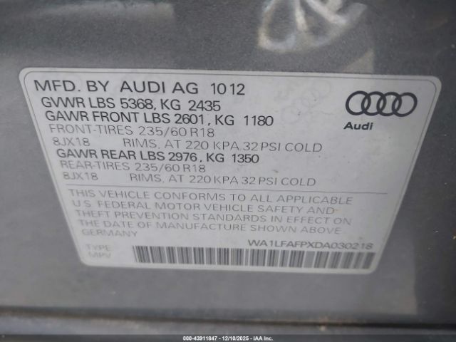 2013 AUDI Q5 WA1LFAFPXDA030218 Photo 8