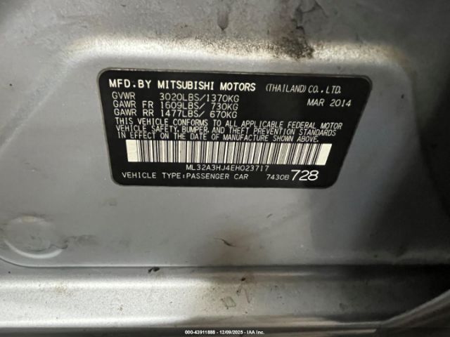 2014 MITSUBISHI MIRAGE ML32A3HJ4EH023717 Photo 8