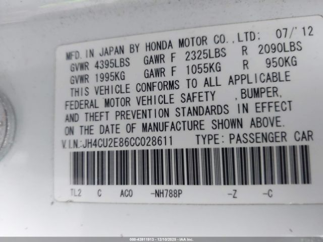 2012 ACURA TSX JH4CU2E86CC028611 Photo 8