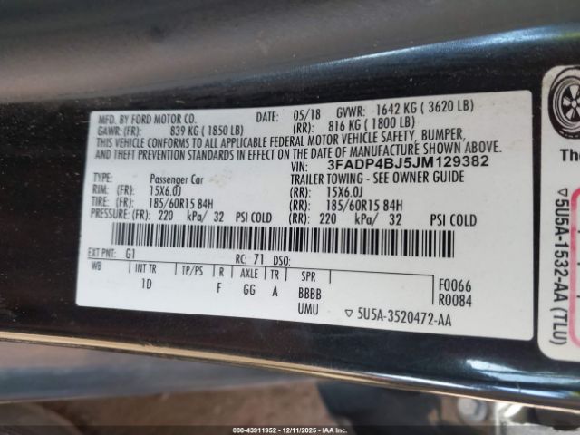 2018 FORD FIESTA 3FADP4BJ5JM129382 Photo 8