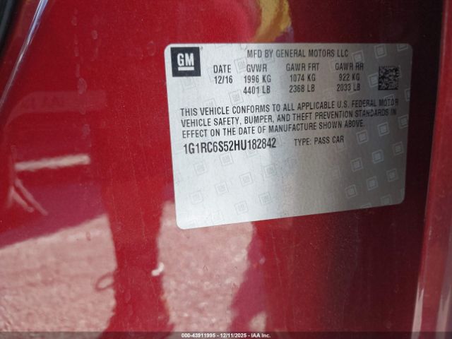 2017 CHEVROLET VOLT 1G1RC6S52HU182842 Photo 8