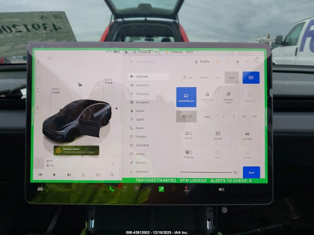 Продаж на аукціоні авто 2026 Tesla Model Y, vin: 7SAYGDEE1TA491162, номер лоту: 43912002