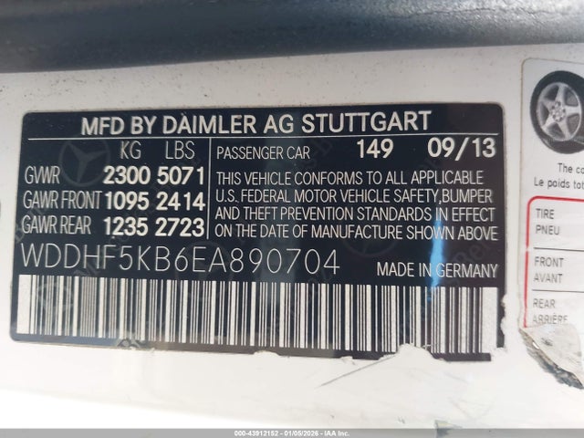 Продажа на аукционе авто 2014 Mercedes-benz E 350, vin: WDDHF5KB6EA890704, номер лота: 43912152