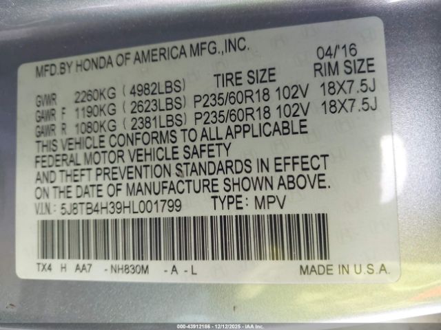 2017 ACURA RDX 5J8TB4H39HL001799 Photo 8