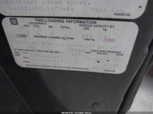 1990 CHEVROLET CORVETTE 1G1YY2380L5105484 Photo 8