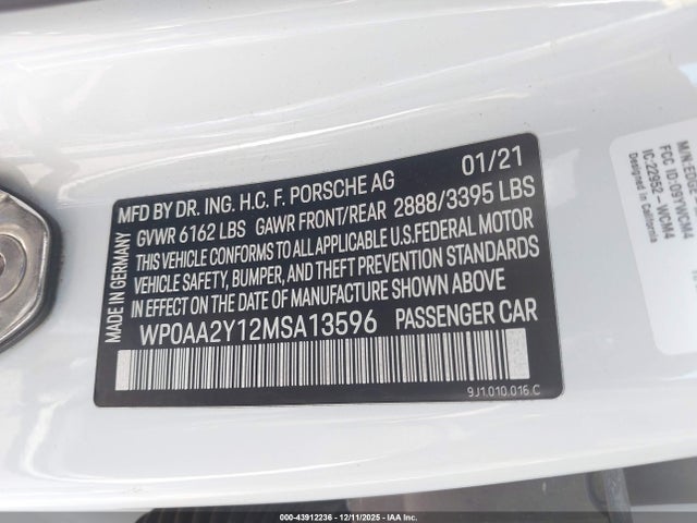 2021 PORSCHE TAYCAN WP0AA2Y12MSA13596 Photo 8