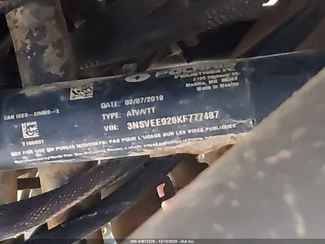 2019 POLARIS RZR 3NSVEE928KF777487 Photo 9