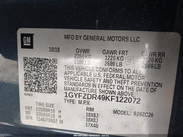 2019 CADILLAC XT4 1GYFZDR49KF122072 Photo 8
