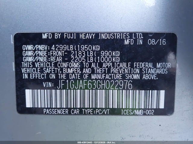 Subaru Impreza 2.0i Premium 2016 JF1GJAF63GH022976 Image 9
