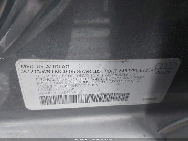 2013 AUDI A4 WAUFFAFLXDN006524 Photo 8