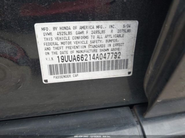 2004 ACURA TL 19UUA66214A047792 Photo 8