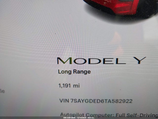 2026 TESLA MODEL Y 7SAYGDED6TA582922 Photo 6
