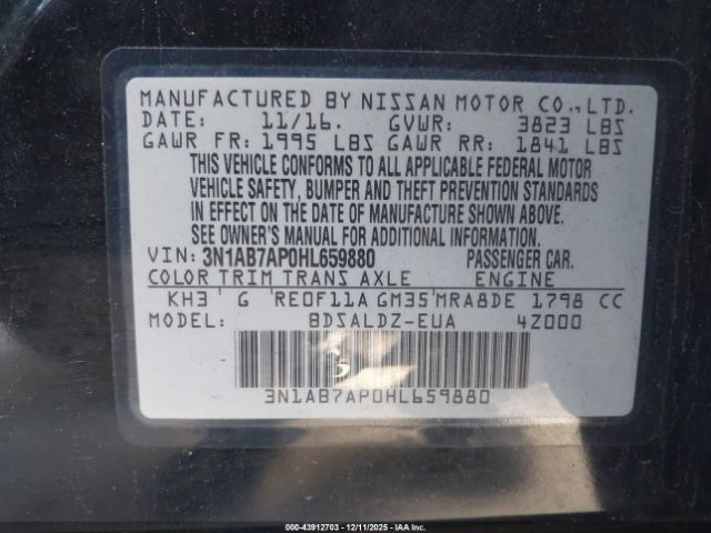 2017 NISSAN SENTRA 3N1AB7AP0HL659880 Photo 8