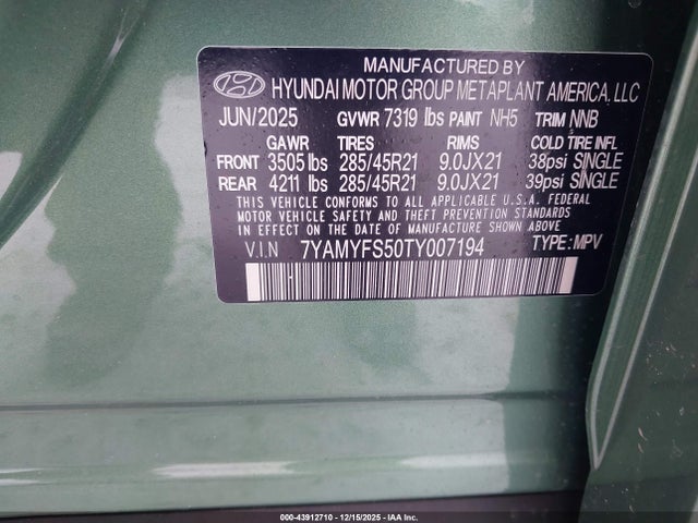 7YAMYFS50TY007194 Hyundai Ioniq 9 Performance Calligraphy