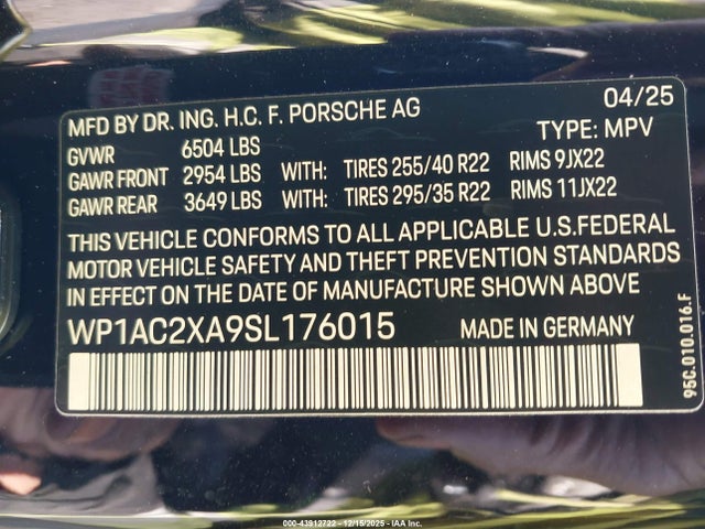 2025 PORSCHE MACAN ELECTRIC WP1AC2XA9SL176015 Photo 8