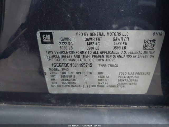 2018 CHEVROLET COLORADO 1GCGTDEN8J1195715 Photo 8