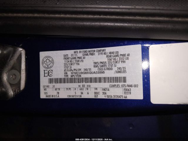 2016 FORD ESCAPE 1FMCU9G9XGUA33595 Photo 8