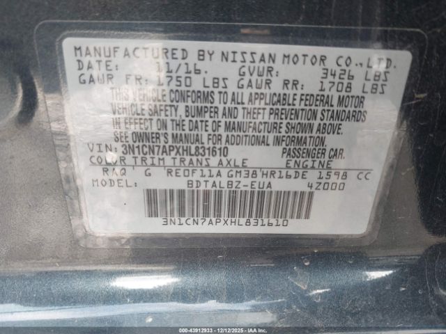 2017 NISSAN VERSA 3N1CN7APXHL831610 Photo 8