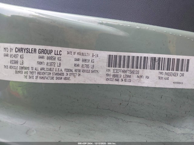 2015 FIAT 500 3C3CFFARXFT508133 Photo 8