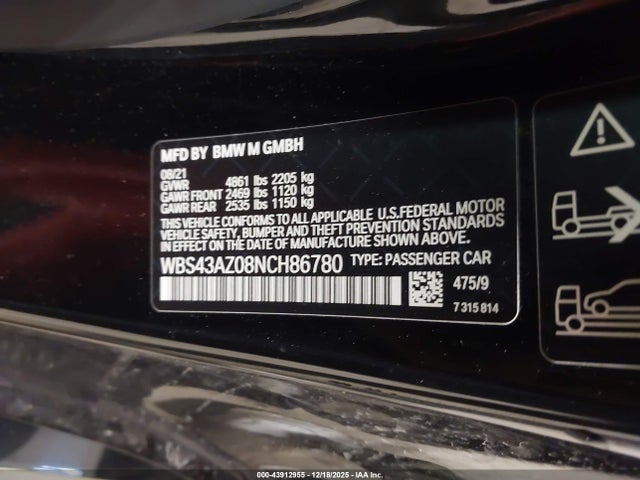 2022 BMW M4 WBS43AZ08NCH86780 Photo 8