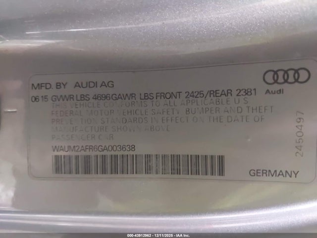 2016 AUDI A5 WAUM2AFR6GA003638 Photo 8