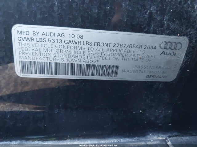 2009 AUDI A6 WAUSG74F79N015961 Photo 8