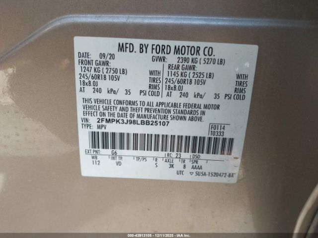 2020 FORD EDGE 2FMPK3J98LBB25107 Photo 8