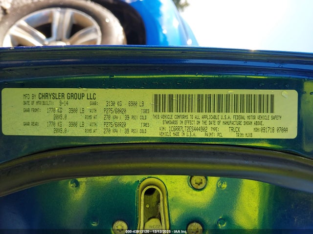 Aukcja sprzedaży 2014 Ram 1500 Big Horn, vin: 1C6RR7LT2ES444902, numer aukcji: 43913120