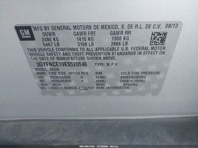 2014 CADILLAC SRX 3GYFNCE39ES520546 Photo 8