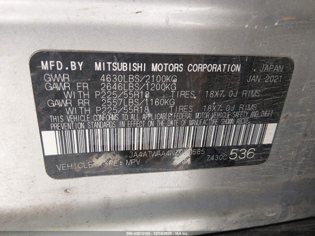 2022 MITSUBISHI ECLIPSE CROSS JA4ATWAA4NZ000585 Photo 8