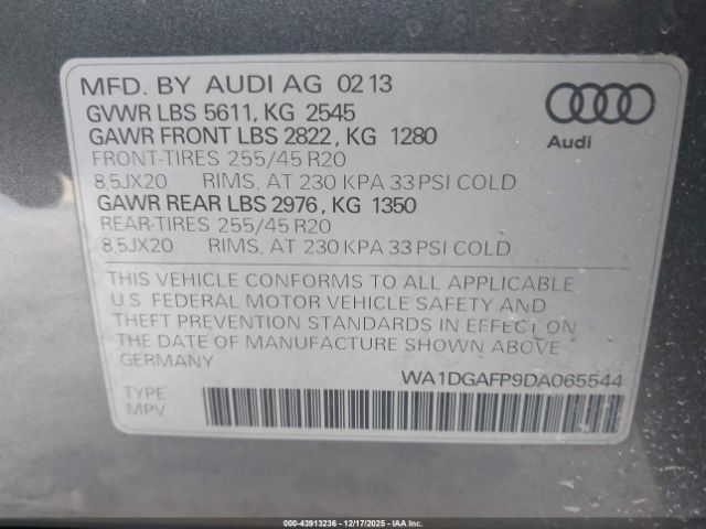 2013 AUDI Q5 WA1DGAFP9DA065544 Photo 8