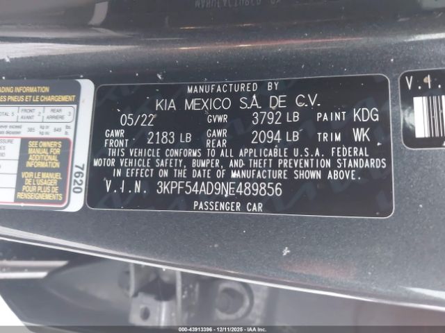 2022 KIA FORTE 3KPF54AD9NE489856 Photo 8
