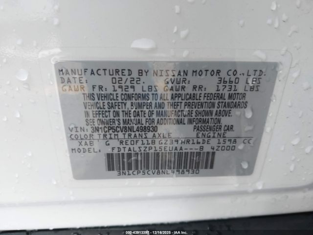 2022 NISSAN KICKS 3N1CP5CV8NL498930 Photo 8