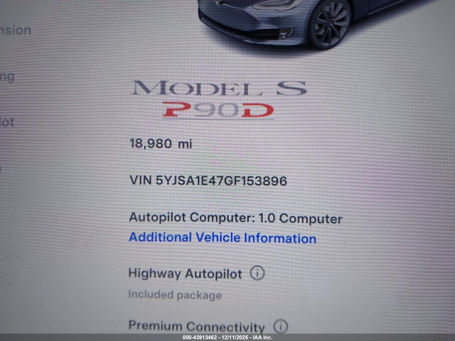 2016 TESLA MODEL S 5YJSA1E47GF153896 Photo 6