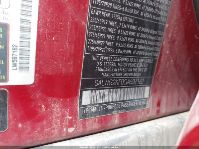 2016 LAND ROVER RANGE ROVER SPORT SALWG2KF0GA597182 Photo 8