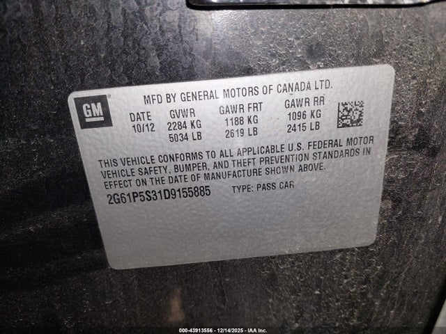 2013 CADILLAC XTS 2G61P5S31D9155885 Photo 8