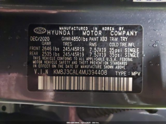 2021 HYUNDAI TUCSON KM8J3CAL4MU394408 Photo 8