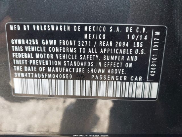 2015 VOLKSWAGEN GOLF GTI 3VW4T7AU5FM040550 Photo 8