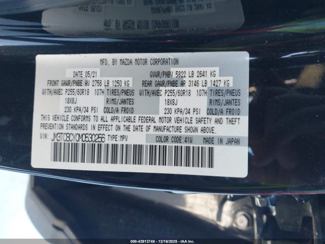 2021 MAZDA CX-9 JM3TCBCY0M0530256 Photo 8