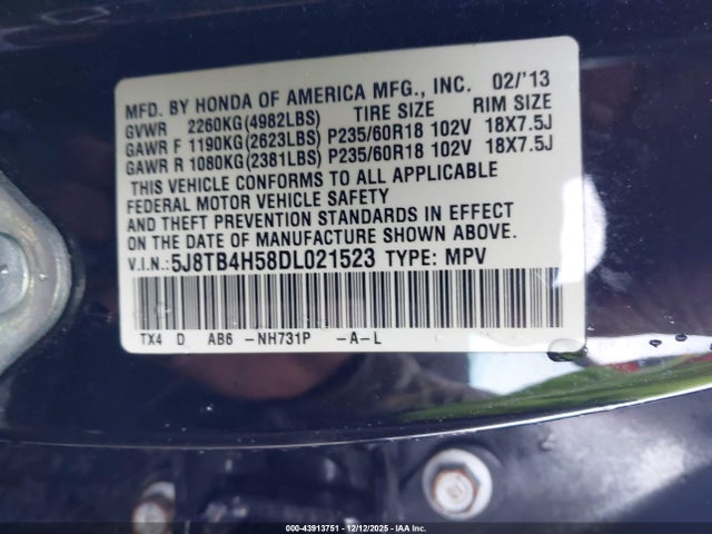 2013 ACURA RDX 5J8TB4H58DL021523 Photo 8