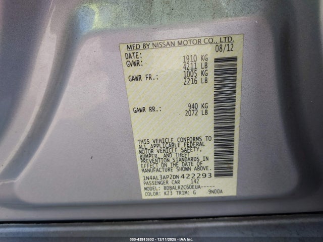 2013 NISSAN ALTIMA 1N4AL3AP2DN422293 Photo 8