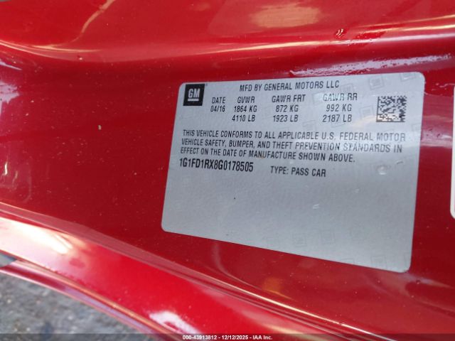 2016 CHEVROLET CAMARO 1G1FD1RX8G0178505 Photo 8